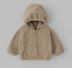嘟嘟家宝宝连帽外套加厚韩版冬装小童纯色上衣时髦女儿童童装保暖冬季 驼色 110 实拍图