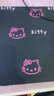 【办公标配】鼠标垫少女心凯蒂猫桌垫Hello kitty小号笔记本办公桌通用数码键盘垫 凯蒂猫 黑色6只 260*210*2mm（无锁边） 实拍图