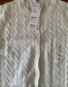 优衣库女装纽花圆领针织开衫/毛衣外套空调衫通勤秋冬新款481477 01 乳白色 S 实拍图
