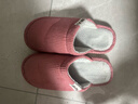 回力日系柔软情侣棉拖秋冬家居室内保暖棉鞋女款HL0006皮红38-39码 实拍图