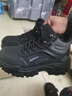 回力男鞋秋冬新款马丁靴男厚底登山鞋加绒可选棉鞋子男 黑/灰 40 实拍图