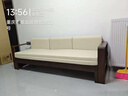 原始原素实木沙发床折叠单人双人小户型多功能折叠床胡桃色 米白软包A5064 实拍图
