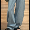 优衣库女装男装宽松廓形牛仔裤/弯刀镰刀裤子479000 482280 479000/62粉蓝色 27 /160/68A 实拍图