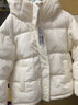 雪中飞抽绳连帽羽绒服女装冬季通勤居家百搭款鸭绒保暖松紧羽绒外套衣服 米白 S (155) 实拍图