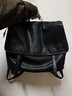 裘真【宋佳同款】植鞣羊皮信使双肩包大容量上班通勤休闲背包新款 黑色-大号 实拍图