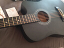 维卡斯（WEIKASI）民谣吉他初学者木吉他单板新手入门练习琴guitar吉它学生男女乐器 38英寸纯黑色+礼包【初学推荐】 实拍图