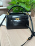 CHARLIE&KELLI CK品牌轻奢包包女包鳄鱼纹凯莉包女款手提斜挎包情人节生日礼物 黑色【京仓配送 赠品牌礼袋】 实拍图
