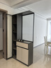 艾琪杉入户玄关柜鞋柜一体靠墙正对门客厅酒柜玻璃门屏风奶油风隔断柜子 左柜【卡其配深灰】100*35*210 实拍图