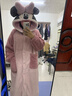 果壳（Gukoo）情侣睡衣冬款毛绒女家居服保暖连帽卡通睡袍男 米妮天堂粉睡袍 L 实拍图