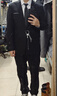 罗蒙 西服男士休闲西装男套装外套修身伴郎新郎结婚商务职业正装衣服 黑色单扣(上衣+裤子+衬衫+领带) 2XL /180【130-145斤】 实拍图