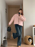 森马（Semir）棉服女灯芯绒翻领菱形格复古2024冬三防宽松轻薄棉衣109724112007 实拍图