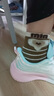 回力官方女鞋休闲运动鞋女春季新款软底舒适鞋子女 白绿粉（皮面） 39 实拍图