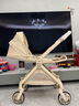 丸丫T9婴儿推车双向轻便可坐可躺折叠四轮避震新生儿高景观香槟金 实拍图