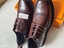 卡帝乐鳄鱼（CARTELO）布洛克男士皮鞋手抓纹软牛皮男鞋增高厚底正装鞋皮鞋男9745棕色43 实拍图