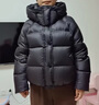 芸荨羽绒服女2025新款白鸭绒泡芙短款保暖加厚连帽小个子外套时尚外套 黑色 金标 L 140-160斤【卡码拍小】 实拍图