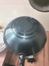 荣事达（Royalstar）章丘手工锻打铁锅圆底老式炒锅无涂层不粘炒菜锅燃气灶带盖34cm 实拍图