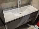 欧派浴室柜陶瓷一体盆奶油风洗脸盆柜卫生间洗漱台洗手盆柜组合卫浴柜 奶油白 智能镜柜款100cm 实拍图