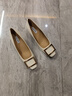 NINE WEST/玖熙牛漆皮革女单鞋优雅方头浅口粗跟通勤鞋NH208005FT米白 35 实拍图
