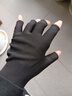 【已售10万 】手套骑行骑自行车半指防滑快递外卖钓鱼男女可触屏 漏五指手套2双【黑色】 均码 实拍图