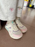 基诺浦宝宝学步鞋 春秋儿童时尚运动机能鞋 软底透气儿童男女童鞋GY1628 低语白/粉色/木瓜粉/紫色 25.5 160mm 适合脚长156-165mm 实拍图