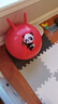羊角球儿童感统训练蹦蹦球幼儿园宝宝健身跳跳球充气骑坐弹跳玩具 加厚45cm红色熊猫【材质/强承重 实拍图