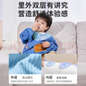 葆氏围兜儿童围裙灯芯绒罩衣吃饭围兜反穿衣饭兜宝宝围兜儿童防溅衣蓝 实拍图