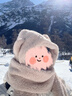 雪茜曼小熊帽子女冬天围巾手套一体帽冬季围巾百搭毛毛可爱保暖 实拍图