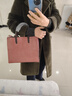 北狐复古女包真皮新款简约大气手提包职业商务包大容量托特包通勤包女 粉色 实拍图