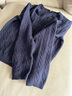 优衣库女装纽花圆领针织开衫/毛衣外套空调衫通勤秋冬新款481477 69 藏青色 L 实拍图