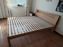 源氏木语全实木床北欧风小户型卧室家具橡木床现代简约主卧1.5m1.8m双人床 原木色高铺夜光床斜靠版【橡木】 1800mm*2000mm  框架结构 实拍图