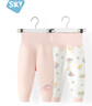 舒贝怡2条装婴儿高腰裤儿童护肚裤子夹棉宝宝秋裤男女童睡裤粉色80CM 实拍图