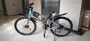 EG7山地自行车成人学生变速越野单车双减震赛车26寸青少年男女 辐条【加厚车轮-加厚车架】黑白 24寸21速【适合：145-165CM】 实拍图