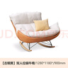 源氏木语布艺蜗牛椅北欧沙发椅现代简约客厅摇椅懒人休闲椅 双人位古铜黄 实拍图