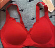 ubras虞书欣同款小花瓣杯软支撑性感内衣女聚拢文胸无钢圈胸罩 【钻石纱升级款】丝绒红色-背心 S 70A/70B/70C 实拍图