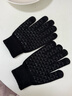 卡尔美（KELME）骑行手套男毛线手套冬季保暖手套防寒触屏手套跑步运动训练 黑色  实拍图