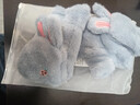 浩冠 可爱毛茸茸手套女冬季少女韩版翻盖露指毛绒保暖加绒学生 灰色 均码 实拍图