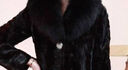 傲列100%水貂皮+狐狸大毛领裘皮大衣海宁水貂皮草外套女中长款皮草女 黑色 M（85-100斤） 实拍图