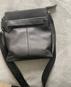 美洲野牛单肩斜挎包男士真皮竖款背包休闲头层小牛皮男包 黑色 实拍图