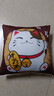 抱枕靠垫 超柔短毛绒卡通印花办公室汽车床头腰靠可拆洗抱枕靠垫 招财猫 36cm*36cm 含枕芯 （单支装） 实拍图
