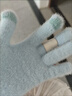 弓树毛线手套女冬季针织触屏可爱长颈鹿五指手套保暖加厚学生骑车防寒 蓝色长颈鹿 【触屏】手套 毛绒针织 加绒加厚 实拍图