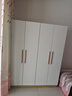 束寻【上门安装】衣柜现代简约实木挂衣杆经济型简易组装出租房卧室 两门80*40*180暖白+胡桃色 自行安装 实拍图