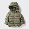 优衣库婴幼儿宝宝PUFFTECH空气棉服可机洗拉链连帽外套478427 56 橄榄色 110 实拍图