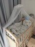 优乐博（ULOP）婴儿床实木无漆宝宝床婴儿拼接床可移动多功能婴儿床新生儿床 床围5件套+蚊帐+万向轮+护理台 送环保护脊椰棕床垫 实拍图