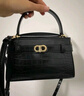 CHARLES&KEITH鳄鱼纹凯莉包手提斜挎婚包包女包生日礼物CK2-50270880-1 Black黑色 S 实拍图