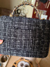 CHARLES&KEITH菱格链条手提斜挎包小方包包女包生日礼物CK2-50701608 Black Tweed黑色/白色 S 实拍图