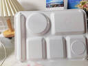 今万福 商用特厚密胺餐盘六格仿瓷 分格饭盘快餐盒打菜盘 白色 实拍图