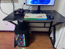 甄严选电脑桌台式电竞桌椅套装组合桌子办公家用桌学习桌书房书桌写字桌 【黑架+黑碳纤纹面】单桌100*60 实拍图