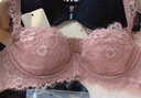 好奇蜜斯【巴尔沙】蕾丝内衣女大胸显瘦侧收提托薄款立体钢圈法式文胸套装 奶油玫瑰粉套装 75B 实拍图