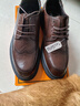 卡帝乐鳄鱼（CARTELO）布洛克男士皮鞋手抓纹软牛皮男鞋增高厚底正装鞋皮鞋男9745棕色43 实拍图