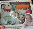 jollybaby新生婴儿玩具手摇铃牙胶玩偶兔子安抚巾礼盒套装 儿童满月礼物 实拍图